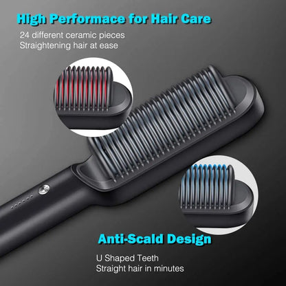 Blossom Whispers™ Hair Straightener Brush